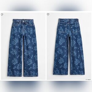 H&M Comfort Stretch Floral Wide Fit High Jeans Girls Size 12